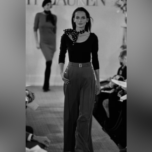 Vintage Polo Ralph Lauren Polka Dot Silk Scarf Square Navy Neck Tie USA 90s Y2k - Picture 10 of 10